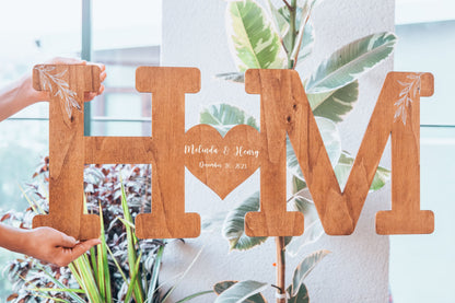 Personalized birch wood guest book – wedding reception display