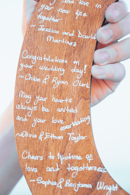 Personalized rustic guest book – laser engraved birch wood