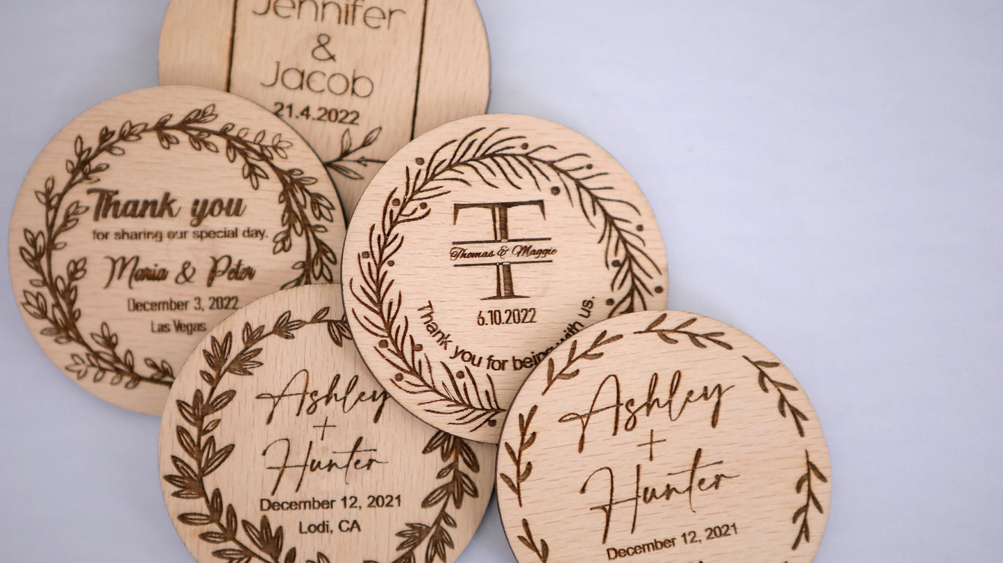 Custom Wooden Save the Date Magnet