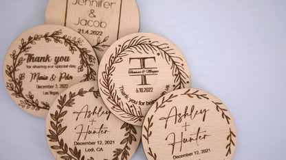 Custom Wooden Save the Date Magnet