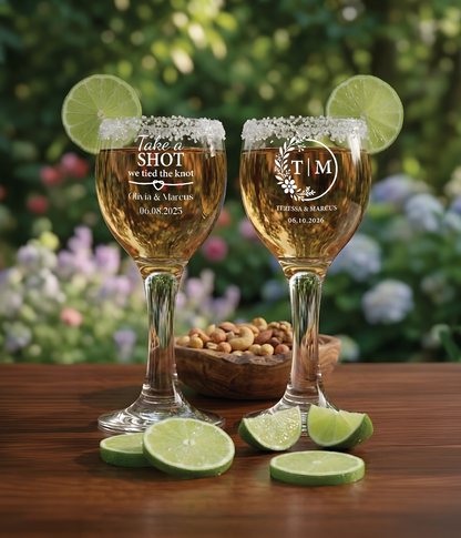 Personalized Stemmed Shot Glasses | Wedding Favors