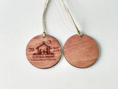 Nordic wood ornament personalized – laser engraved favor