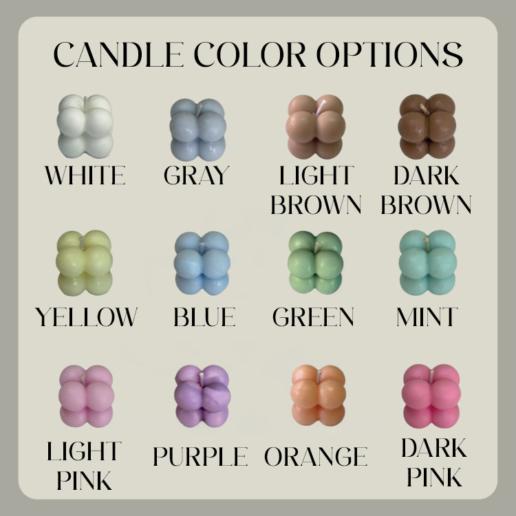 Lotus candle color options – 12 colors available for personalized wedding favors
