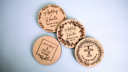 Custom Wooden Save the Date Magnet