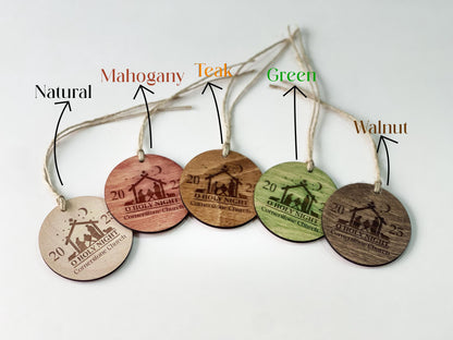 Wooden nativity ornament personalized – laser cut keepsake
