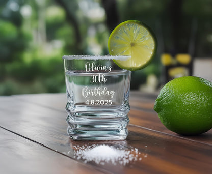 Personalized 2oz birthday shot glass – custom engraved party favor