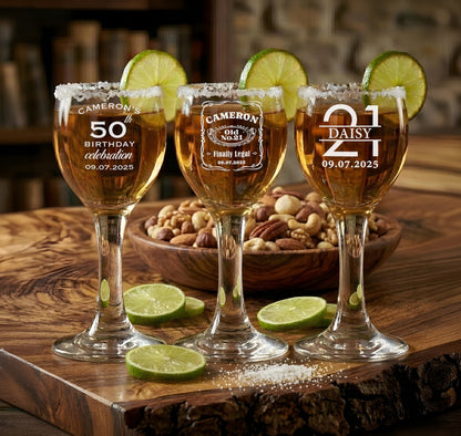 Personalized Stemmed Shot Glasses | Birthday Party Favors